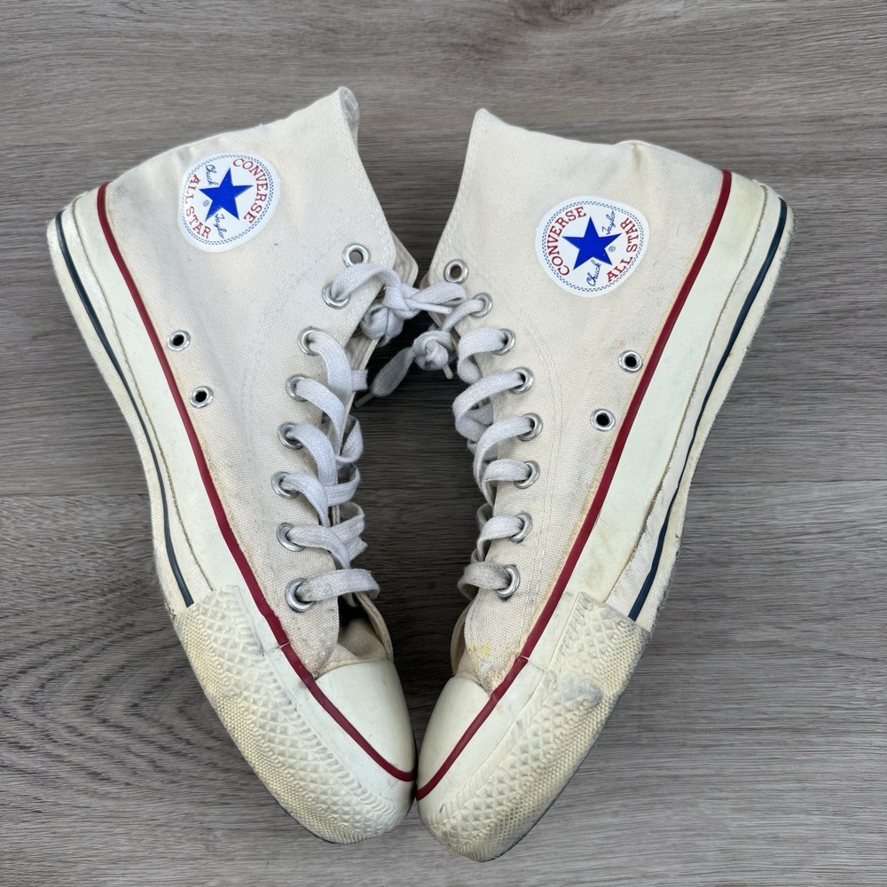 Vintage Converse Chuck Taylor All Star Shoes Mens 9 USA Made High Top Sun Faded